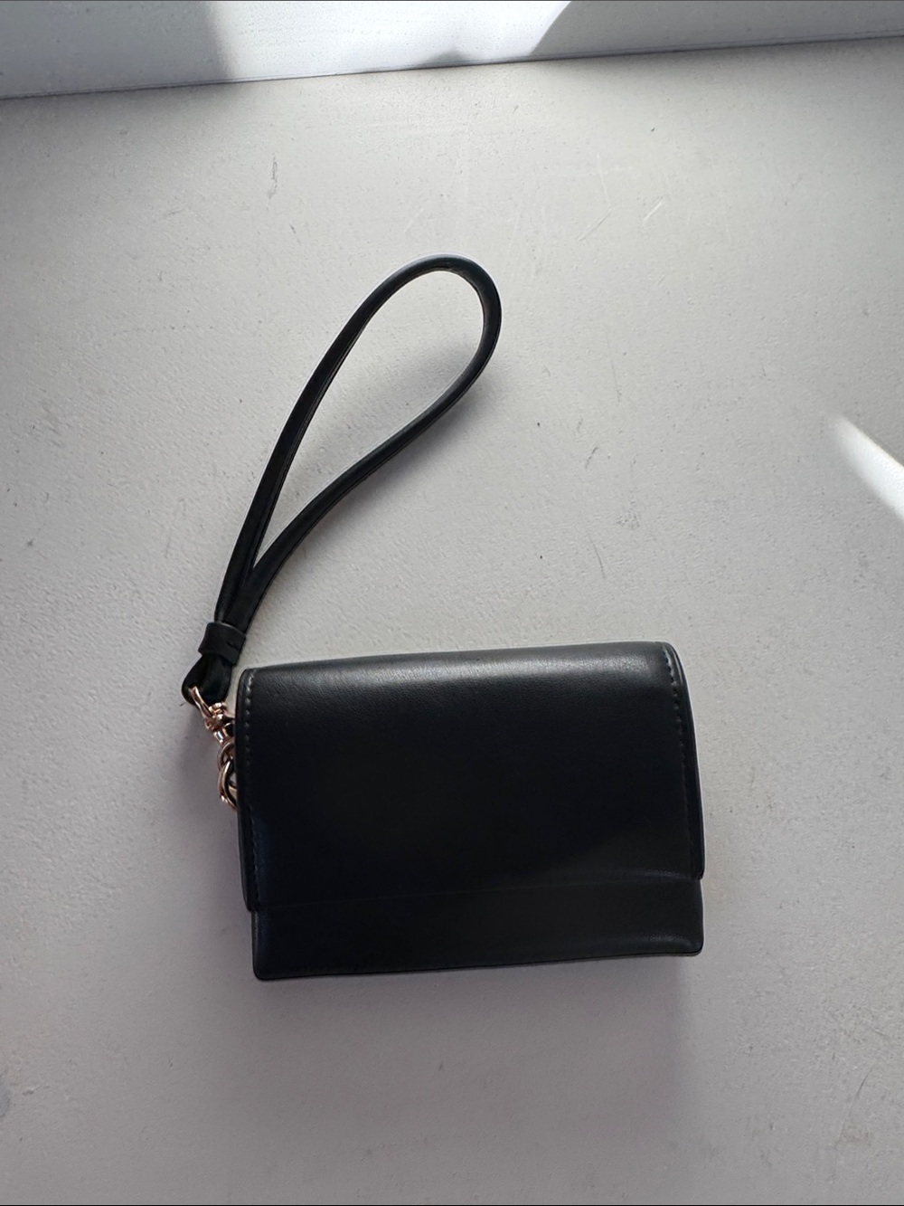 a new day Black Wristlet wallet with Detachable Strap
